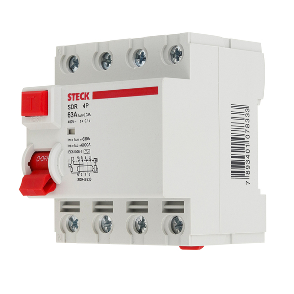 DISPOSITIVO DR STECK 4P 63A 30mA SDR-46330