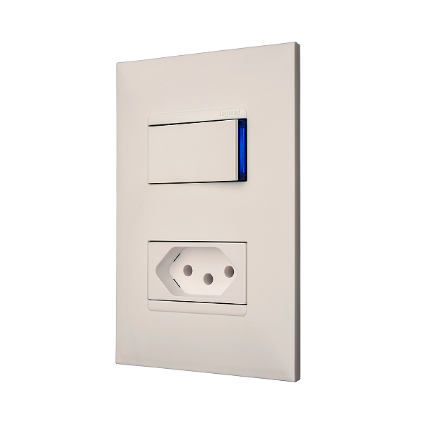 CONJUNTO INTERRUPTOR PARALELO + TOMADA 2P+T 20A 4x2 BR 615085BC PIAL PLUS+