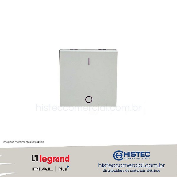 INTERRUPTOR BIPOLAR SIMPLES 25A BRANCO 612016BC PIAL PLUS+