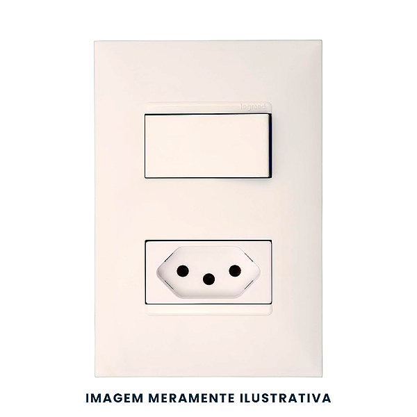 CONJUNTO INTERRUPTOR PARALELO + TOMADA 2P+T 10A 4x2 BR 615078BC PIAL PLUS+