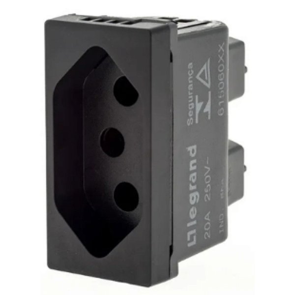 TOMADA 2P+T 20A PT BORNE PARAFUSO 615060PT PIAL PLUS+
