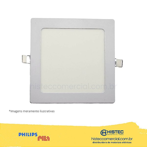 LUMINÁRIA PILA LED DL052 EMBUTIR QUADRADA 12W 4K 900l BIVOLT PHILIPS