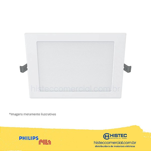 LUMINÁRIA PILA LED DL052 EMBUTIR QUADRADA 18W 6K 1300l BIVOLT PHILIPS