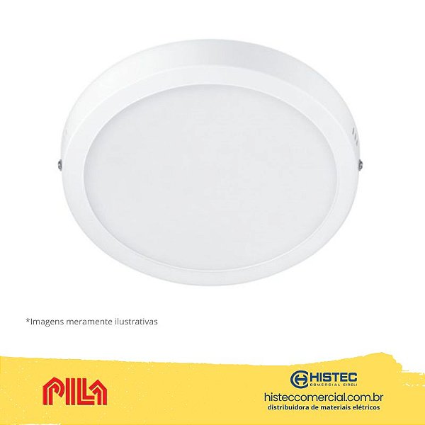 LUMINÁRIA PILA LED DL052 SOBREPOR REDONDA 12W 3K 900l BIV PHILIPS