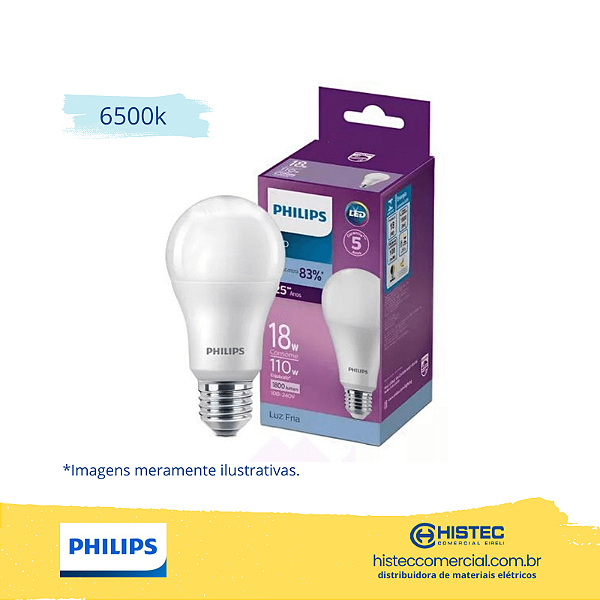 LÂMPADA LED bulbo Philips A75 18W 1800 lumens E27 BIVOLT 6500K