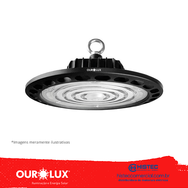 LUMINÁRIA LED HIGHBAY UFO OUROLUX 150W 6500K IP65 05594 15000lms