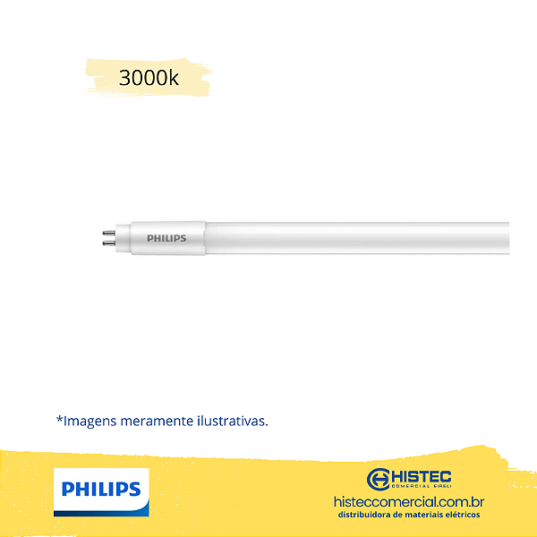 LÂMPADA PHILIPS LED tube  8W T5 900 lumens 563mm BIVOLT 3000K