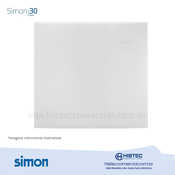 PLACA 4x4 CEGA+SUPORTE BRANCA SIMON 30 LINE 300900-50