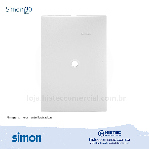 PLACA 4x2 SAIDA FIO+SUP.BRANCA SIMON 30 LINE 300901-30