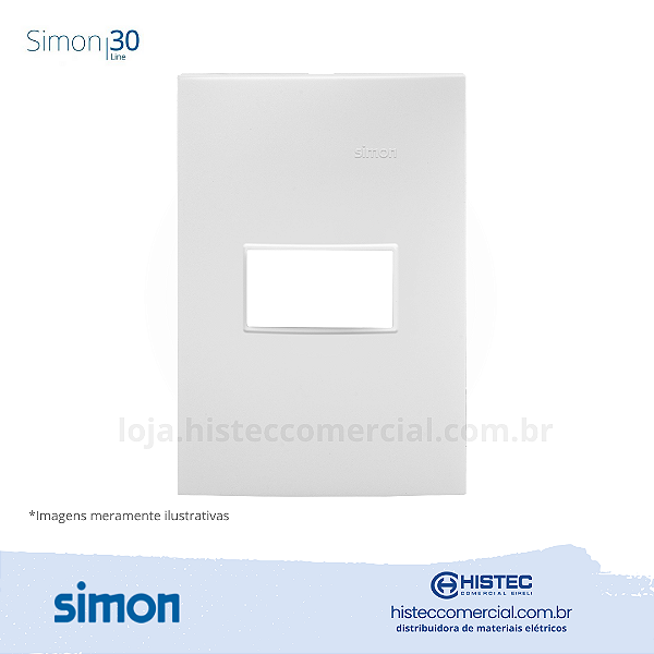 PLACA 4x2 1P+SUPORTE BRANCA SIMON 30 LINE 300911-30