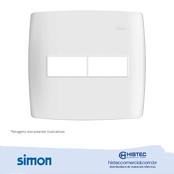 PLACA 4x4 2P+SUPORTE BRANCA SIMON 30 LINE 300911-50