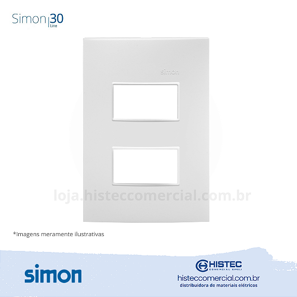 PLACA 4x2 2P SEP+SUPORTE BRANCA SIMON 30 LINE 300912-30