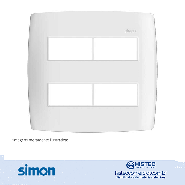 PLACA 4x4 4P SEP+SUPORTE BRANCA SIMON 30 LINE 300912-50