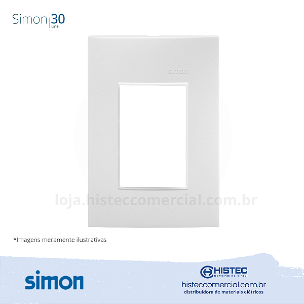 PLACA 4x2 3P+SUPORTE BRANCA SIMON 30 LINE 300913-30