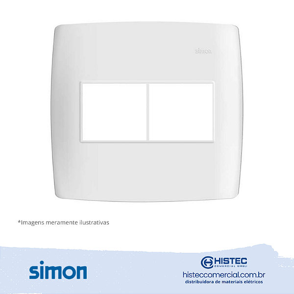 PLACA 4x4 4P+SUPORTE BRANCA SIMON 30 LINE 300922-50
