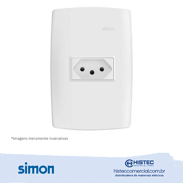 CONJUNTO TOMADA 2P+T 10A 250V BRANCA SIMON 30 LINE 300925-30