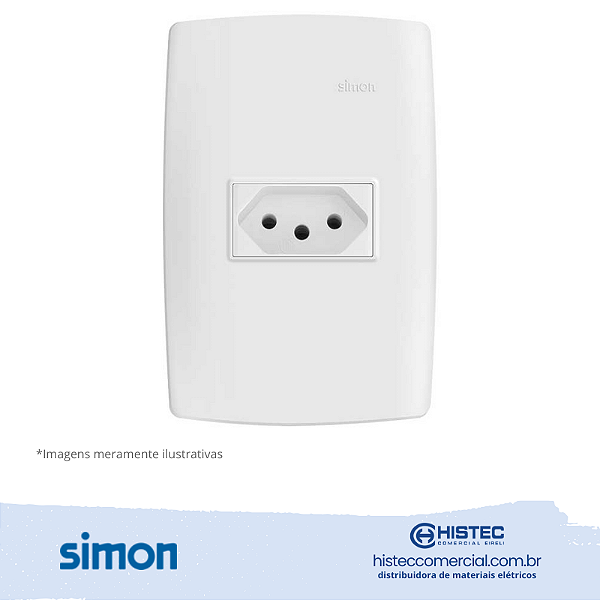 CONJUNTO TOMADA 2P+T 20A 250V BRANCA SIMON 30 LINE 300926-30