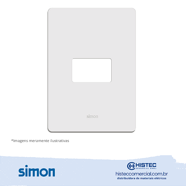 PLACA 4x2 1P HORIZONTAL+SUPORTE BRANCA SIMON 20.911-30