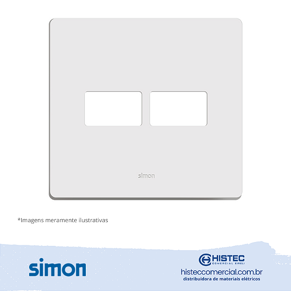 PLACA 4x4 2P HORIZONTAL+SUPORTE BRANCA SIMON 20.911-50