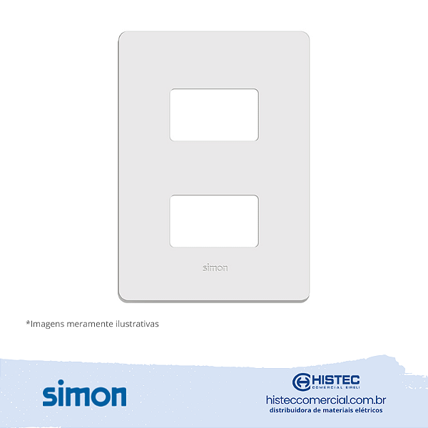 PLACA 4x2 2P SEPARADOS + SUPORTE BRANCA SIMON 20.912-30