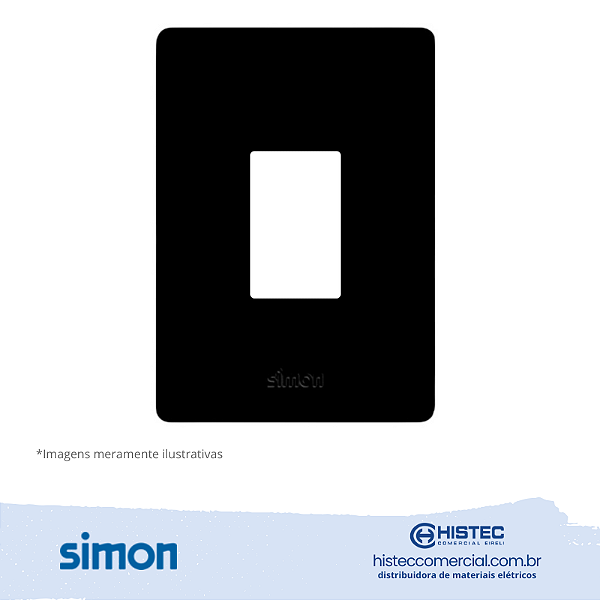 PLACA PARA MOVEIS 1P COM SUPORTE PRETO SIMON 20.914-37