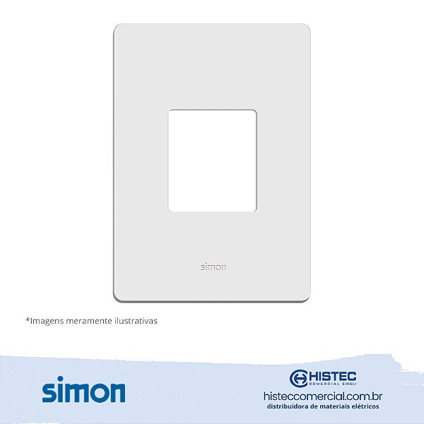 PLACA 4x2 2P HORIZONTAL+SUPORTE BRANCA SIMON 20.922-30