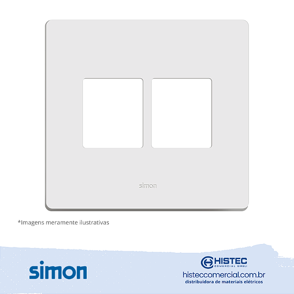 PLACA 4x4 4P HORIZONTAL+SUPORTE BRANCA SIMON 20.922-50