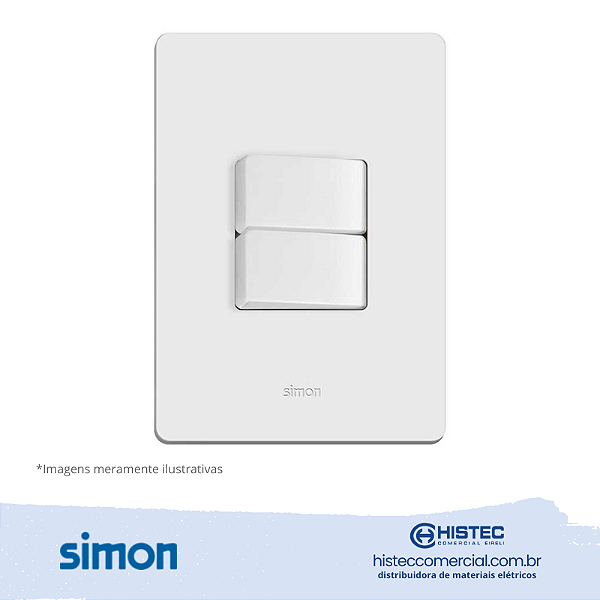 CONJUNTO 2 INTERRUPTORES SIMPLES 10A 250V BRANCA SIMON 20.935-30