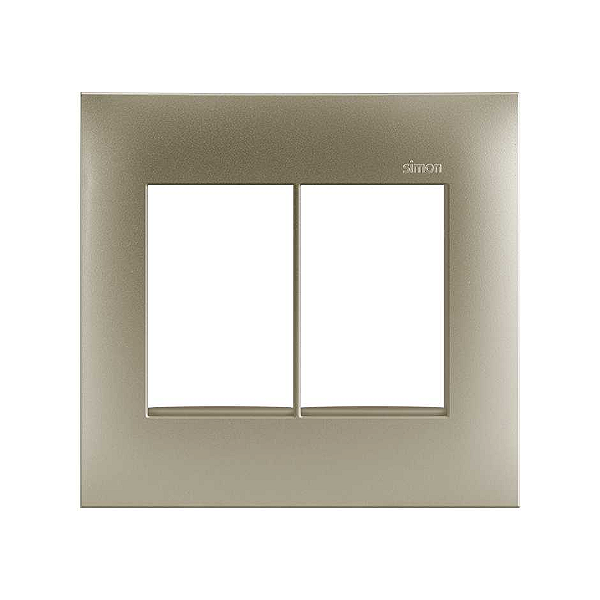 PLACA 4x4 6P HORIZONTAL CHAMPAGNE SIMON 35.613-53
