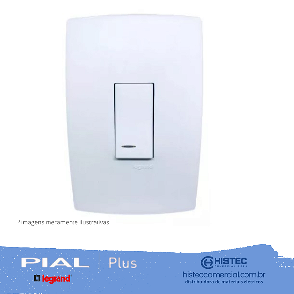 CONJUNTO INTERRUPTOR PARALELO VERTICAL COM LUZ 4x2 PIALPLUS 611121