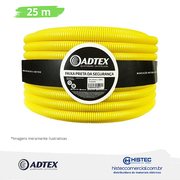 ELETRODUTO CORRUGADO FLEX PVC AMARELO 32MM-1" COM 25M ADTEX
