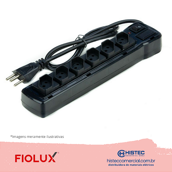 FILTRO LINHA PROTECTOR COM 6 TOMADAS PT FLOWPACK FIOLUX
