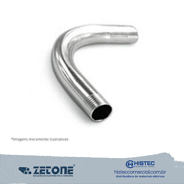 CURVA GALVANIZADA ELETROLÍTICA 90º 1 1/2" ZETONE