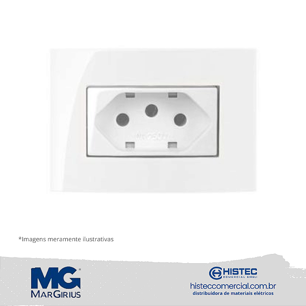 CONJUNTO TOMADA 2P+T 20A 250V PARA MOVEIS MARGIRIUS SLEEK BR 15789