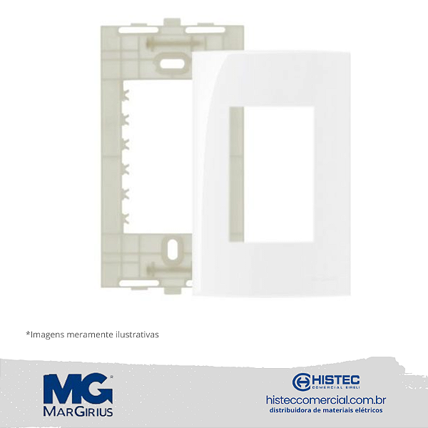 PLACA 4x2 3 POSTOS COM SUPORTE MARGIRIUS SLEEK BR 16023