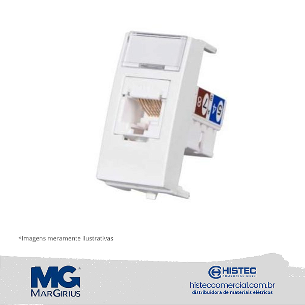 MÓDULO TOMADA INFORMATICA RJ45 CAT5e MARGIRIUS SLEEK BR 16045