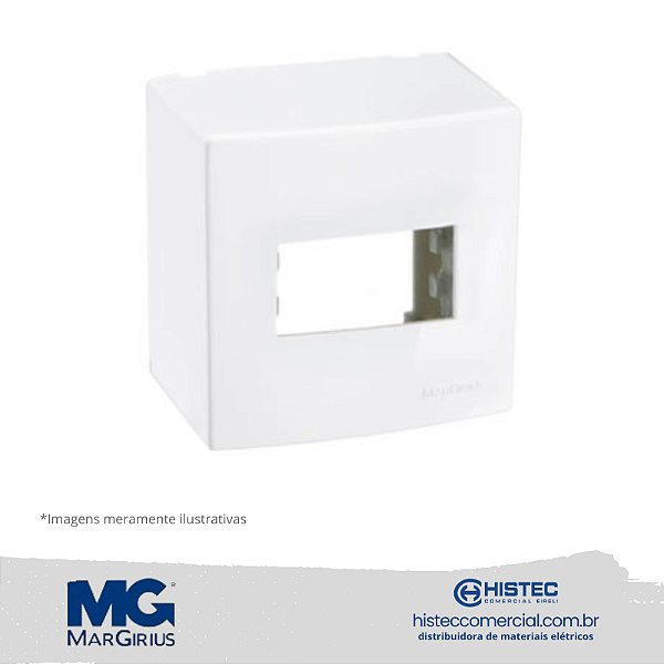 CAIXA SOBREPOR 75x75 1P COM SUPORTE MARGIRIUS SLEEK BR 18643