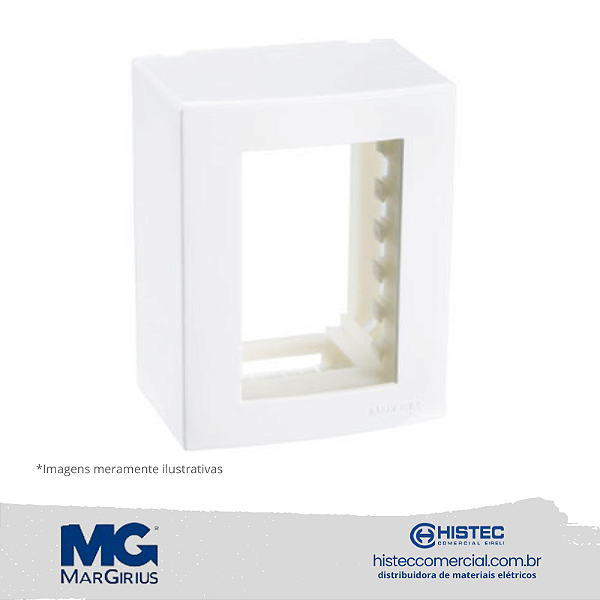 CAIXA SOBREPOR 95x75 3P COM SUPORTE MARGIRIUS SLEEK BR 18646
