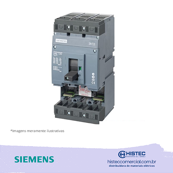 DISJUNTOR 3P SEM DISPARADOR 3VT2725-3AA36-0AA0 100KA SIEMENS