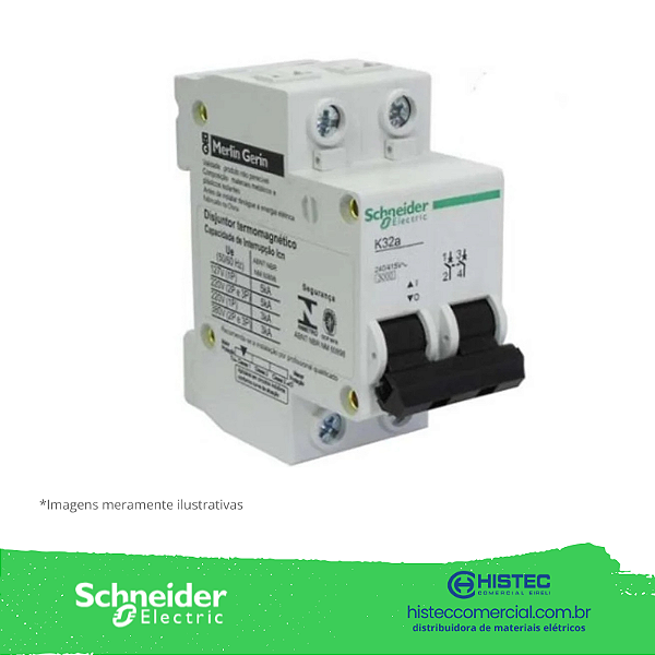 DISJUNTOR K32A 2 POLOS CURVA B 16A REF 11251 SCHNEIDER