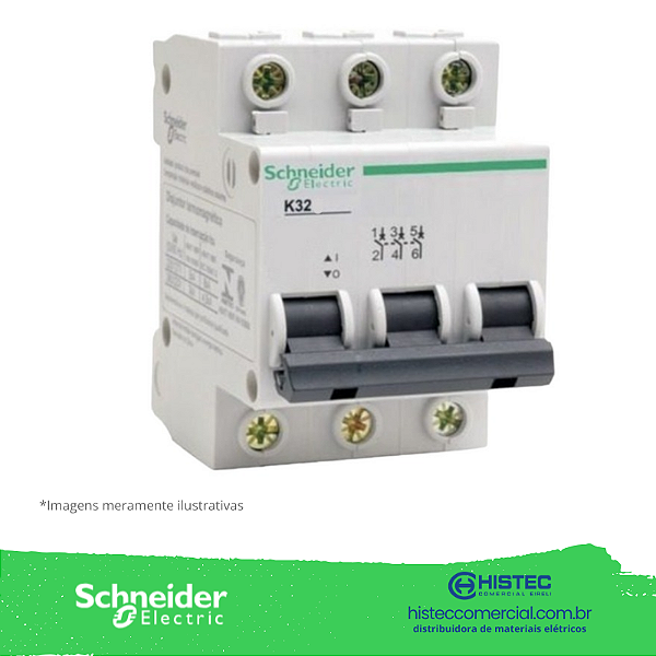 DISJUNTOR K32A 3 POLOS CURVA C 16A REF 11287 SCHNEIDER