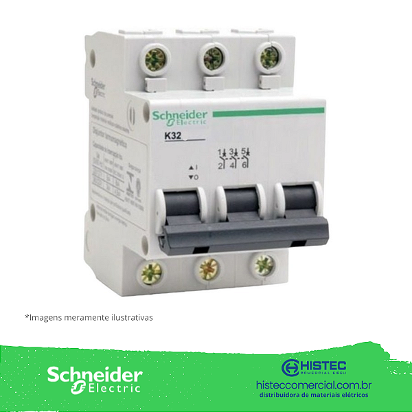 DISJUNTOR K32A 3 POLOS CURVA C 50A REF 11292 SCHNEIDER