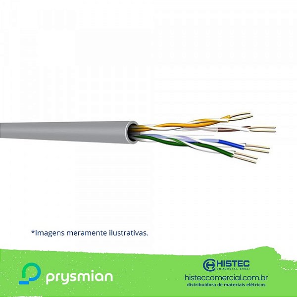 CABO DE REDE MULTILAN PRYSMIAN 24AWGx4P GIGABIT CAT6 LSZH CINZA POR METRO