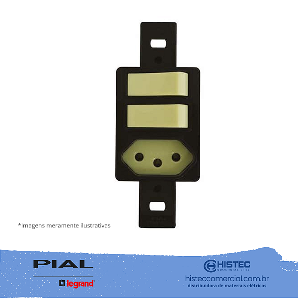 SILENTOQUE 054342 2 INTERRUPTORES SIMPLES+TOMADA 2P+T 10A SEM PLACA PIAL