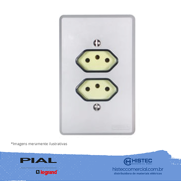 SILENTOQUE 054345 CONJUNTO 2 TOMADA 2P+T 10A COM PLACA PIAL