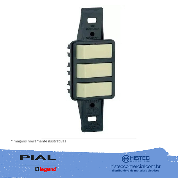 SILENTOQUE 3001 CONJUNTO 2 INTERRUPTORES SIMPLES+1 PARALELO SEM PLACA PIAL
