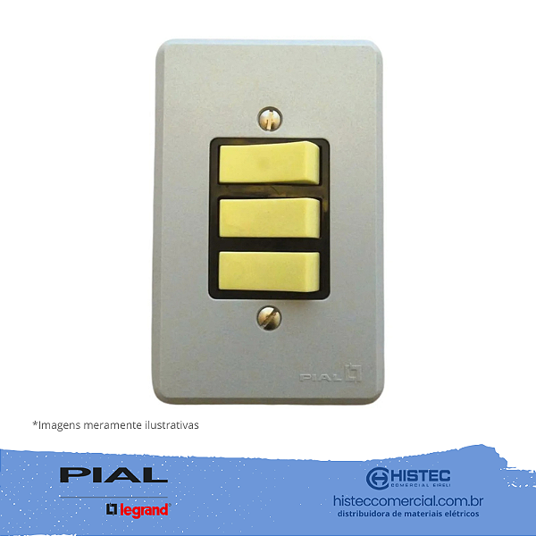 SILENTOQUE 3101 CONJUNTO 2 INTERRUPTORES SIMPLES+1 PARALELO COM PLACA PIAL