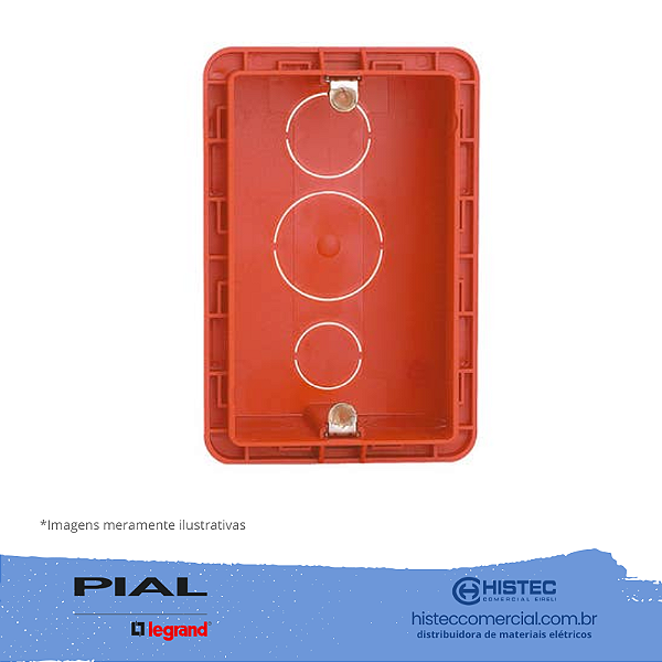 CAIXA EMBUTIR 4X2 PARA ALVENARIA 689014 VERMELHO PIAL