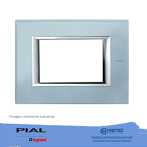 PLACA 4X2 VETRO AZZURRO SERA AXOLUTE HA4803VZS PIAL