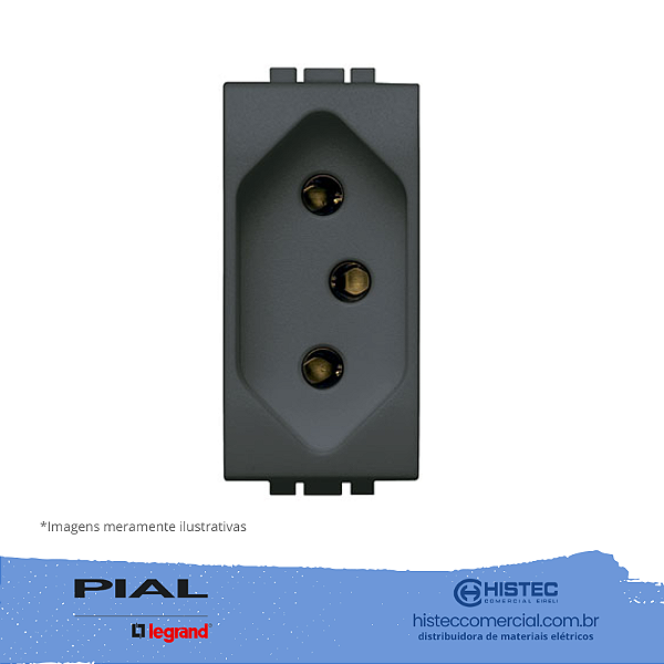 TOMADA 2P+T 10A ANTRACITE NBR14136 AXOLUTE HS4165S PIAL